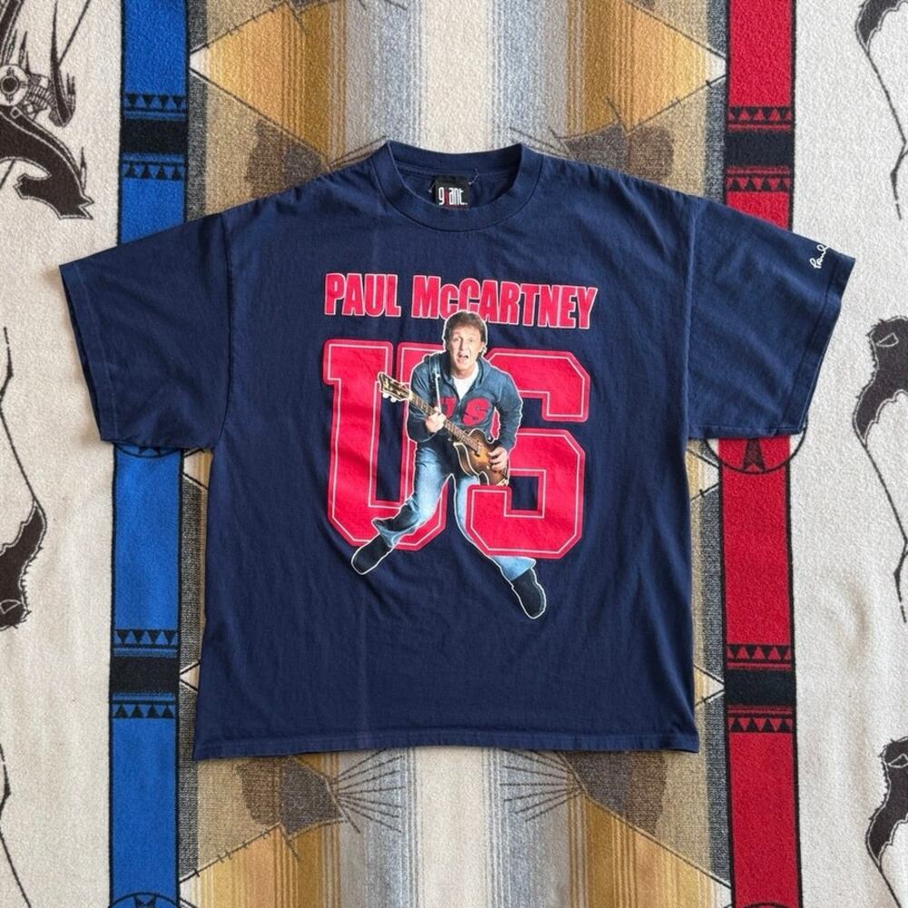 Paul McCartney 2005 US Tour Concert T-Shirt Navy Blue Giant Tag Mens Size XL